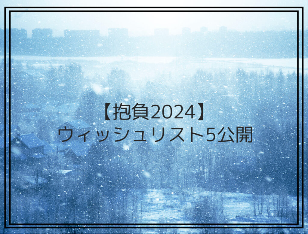 【抱負2024】ウィッシュリスト5公開